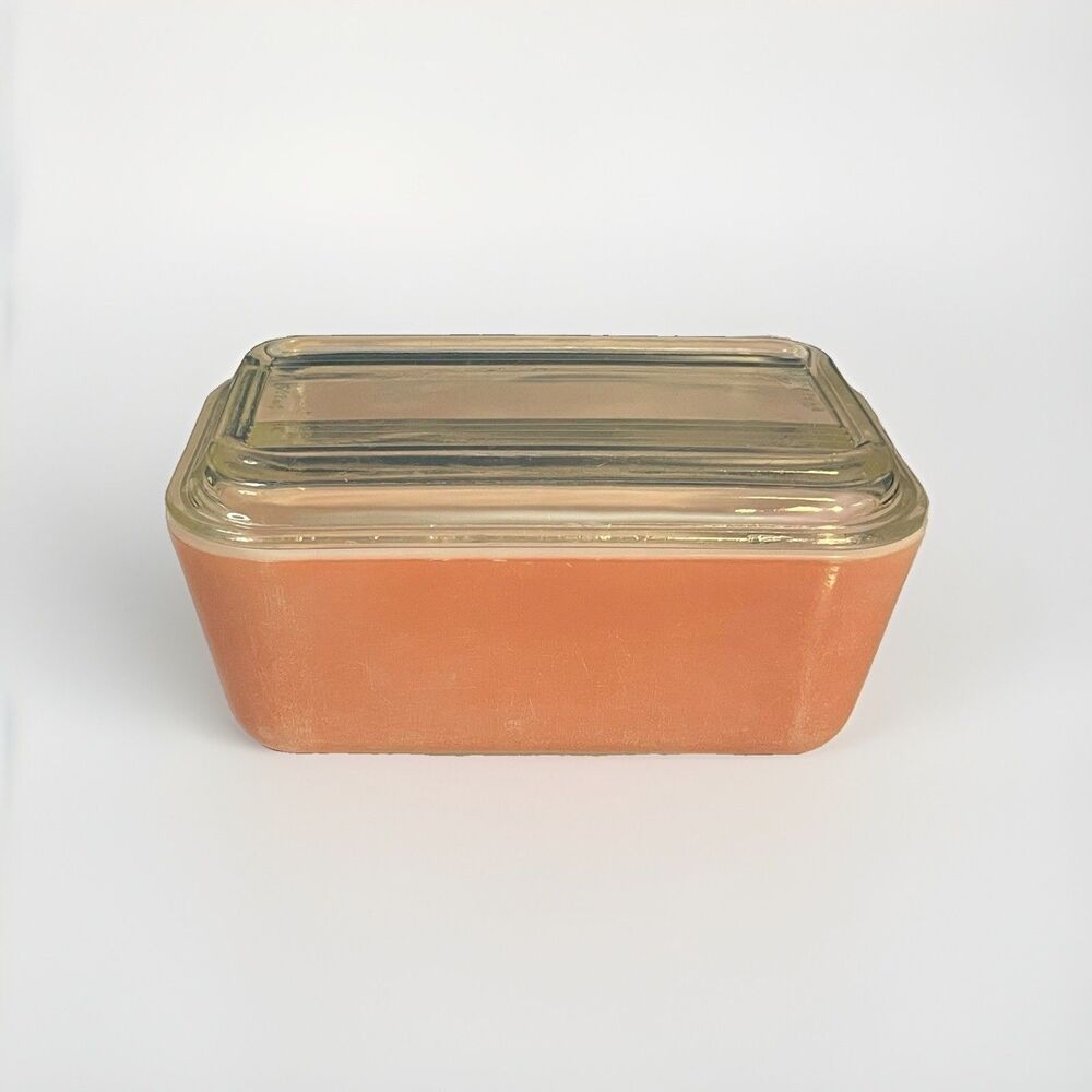 Vtg PYREX 0502 Flamingo Pink Refrigerator Dish 1.5 Liter + 502-C Lid *Heavy Wear